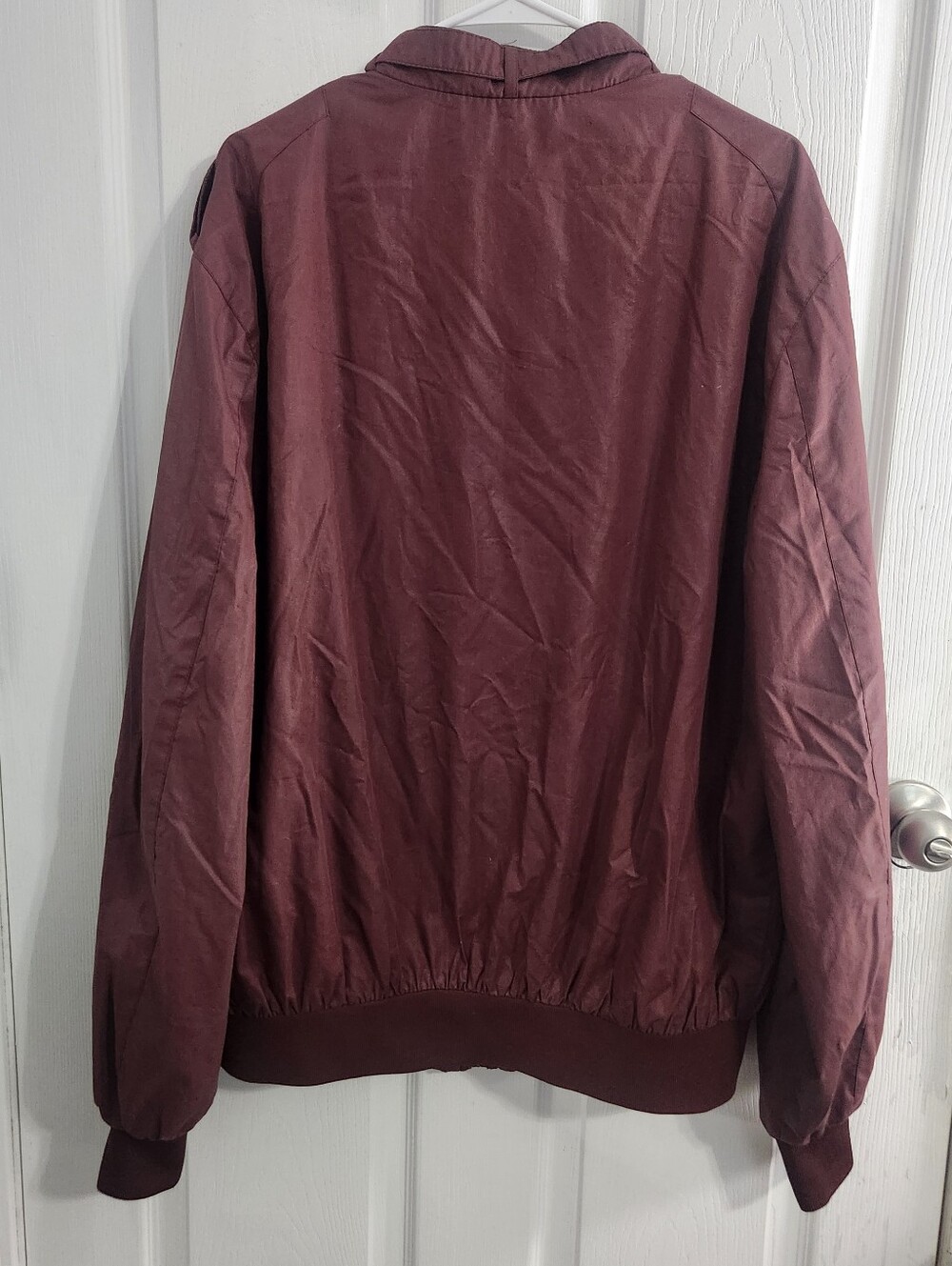 Vintage 80s members only racing bomber jacket burgundy men's XLT military - Picture 9 of 10